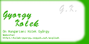 gyorgy kolek business card